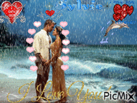 couple sous la pluie ma création a partager sylvie - GIF animado grátis