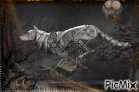 Steampunk Wolf animovaný GIF