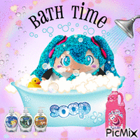 Miku takes a bath - GIF animate gratis