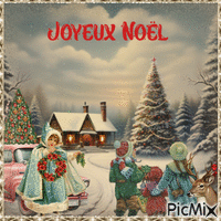 Concours : Joyeux Noël - Vintage - GIF animate gratis
