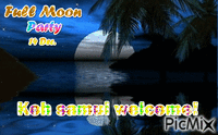 Full moon party animēts GIF