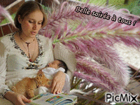 Bébé et chaton ! animirani GIF