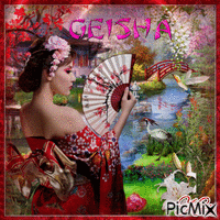 Geisha dans le jardin❤️🌼🌹