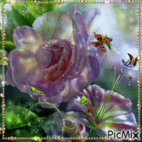 Flores e Borboletas анимиран GIF