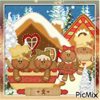 Gingerbread house animuotas GIF