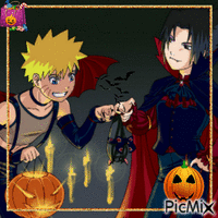 Naruto et Sasuké fête Hallowen ! - GIF animado gratis