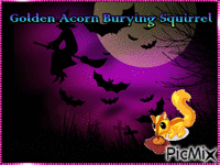 Golden Acorn Burying Squirrel - Gratis geanimeerde GIF