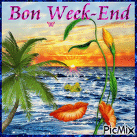 bon week-end mer - Δωρεάν κινούμενο GIF