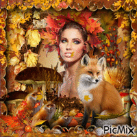 Autumn fox - Бесплатный анимированный гифка
