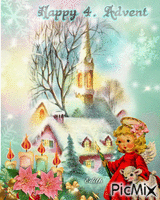 Happy 4. Advent dear Friend - Ingyenes animált GIF