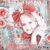 Children girl long hair smile - Gratis geanimeerde GIF