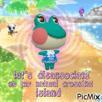 let's disassociate on my animal crossing island - Gratis geanimeerde GIF