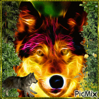 Cool Wolf geanimeerde GIF