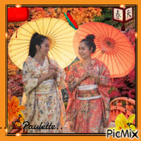 geishas avec une ombrelle
