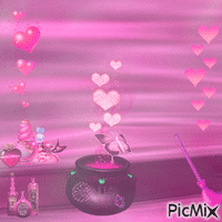 Pink witch shop animovaný GIF