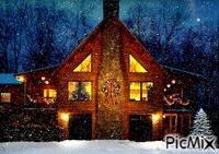 Christmas House animasyonlu GIF