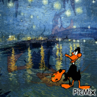 daffy the artist Animated GIF