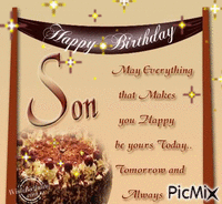 birthday wishes to my son - Ingyenes animált GIF