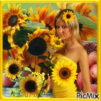 Tournesol, sunflower, Sonnenblume geanimeerde GIF