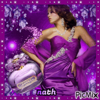 Parfum de femme en violet,concours - Free animated GIF