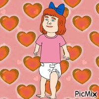 Baby and hearts wallpaper animovaný GIF