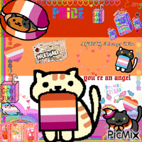 Neko Atsume cat Pride GIF animé