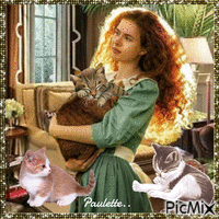 la dame aux chats - Ingyenes animált GIF