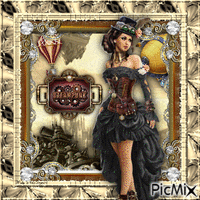 Steampunk girl - Δωρεάν κινούμενο GIF