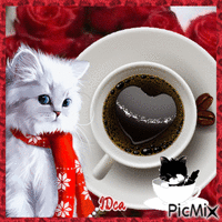 Coeur de café animovaný GIF