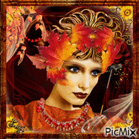 Lady Autumn... animirani GIF