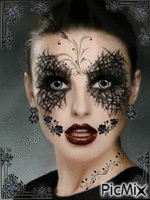 Artistic makeup in black and silver - 無料のアニメーション GIF