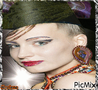 Portrait Woman Colors Deco Glitter Glamour geanimeerde GIF