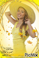 Femme en jaune - 無料のアニメーション GIF