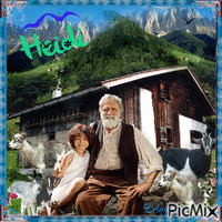 Heidi a la montagne - Gratis animeret GIF