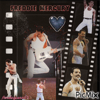 Freddie Mercury en noir - GIF animé gratuit