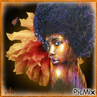 Concours "Femme avec une coupe afro" - Gratis geanimeerde GIF