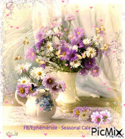 Bouquet de Fleurs mauves - GIF animé gratuit