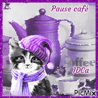 Pause café du chat анимированный гифка