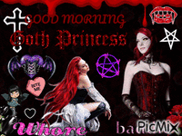 good morning goth princess - GIF animé gratuit