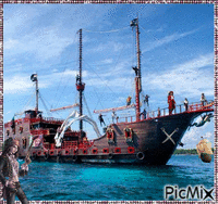 bateau pirate - Безплатен анимиран GIF