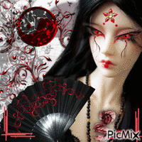 gothic geisha GIF animé