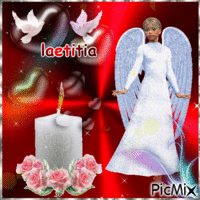 Laetitia je t,offre une chandelle allumer pour mes prieres et cette ange pour te proteger ♥♥♥ animowany gif