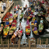 Chợ nổi trên Sông Gif Animado