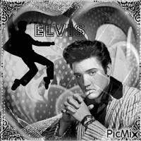 Elvis - Schwarz und Weiß - GIF animado gratis