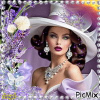 A woman in lavender dress! animovaný GIF