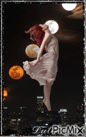 Flying until the moon animuotas GIF