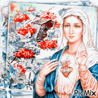 Jungfrau Maria - Vintage Frühling - Gratis animeret GIF