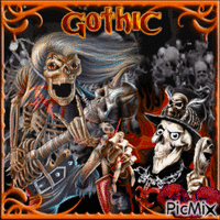 Gothic  Skeleton - GIF animado grátis