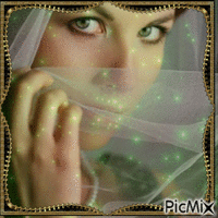 lindo olhar cor esmeralda - GIF animé gratuit