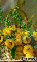 un panier fleurs - Free animated GIF